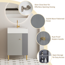 21.6" Open-Shelving Vanity with Ceramic Sink