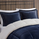 Full/Queen Plush to Sherpa Down Alternative Comforter Set