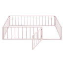 Metal Floor Bed Frame With Fence And Door by Unique Piece Furniture