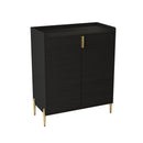 Wine Bar Cabinet With Adjustable Shelf, 2 Door Sideboard With Soft-Closing Hinges And Feet by HouseOfZazla