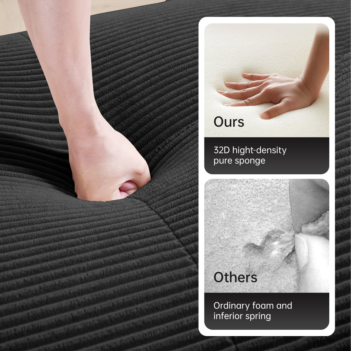 U-Shaped Modular Sofa with Breathable Corduroy Fabric, photo 7 of 10