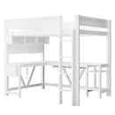 Gaming Loft Bed With Desk, Storage Shelves, LED And Charging Station