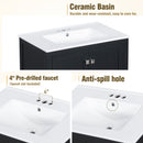 Bathroom Vanity With Single Sink, Combo Cabinet Undermount Sink, Bathroom Storage Cabinet With Two Doors And A Drawer, Soft Closing, Multifunctional Storage, Solid Wood Frame by HouseOfZazla