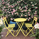 3 Piece Patio Bistro Set Of Foldable Round Table And Chairs by Unique Piece Furniture