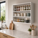 Chinle Wall Cabinet in Melamine with Open Storage