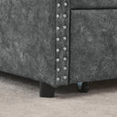 Upholstered Tufted Daybed With 2 Drawers, Waved Arms by HouseOfZazla
