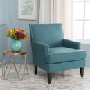 Serenada Upholstered Fabric Club Chair With Nailhead Trim And Tapered Birch Legs