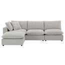 Marisa - Modular Left Facing Loveseat With 2 Pillows - Beige Boucle by Unique Piece Furniture