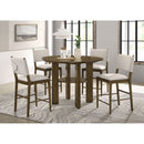 Crispin - 5 Piece Counter Height Dining Set With Upholstered Chairs - Brown by HouseOfZazla