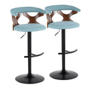Gardenia - Contemporary Adjustable Barstool, Swivel With Rounded T Footrest (Set of 2) by HouseOfZazla
