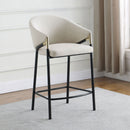 Sloped Arm Counter Stools (Set of 2) - Beige