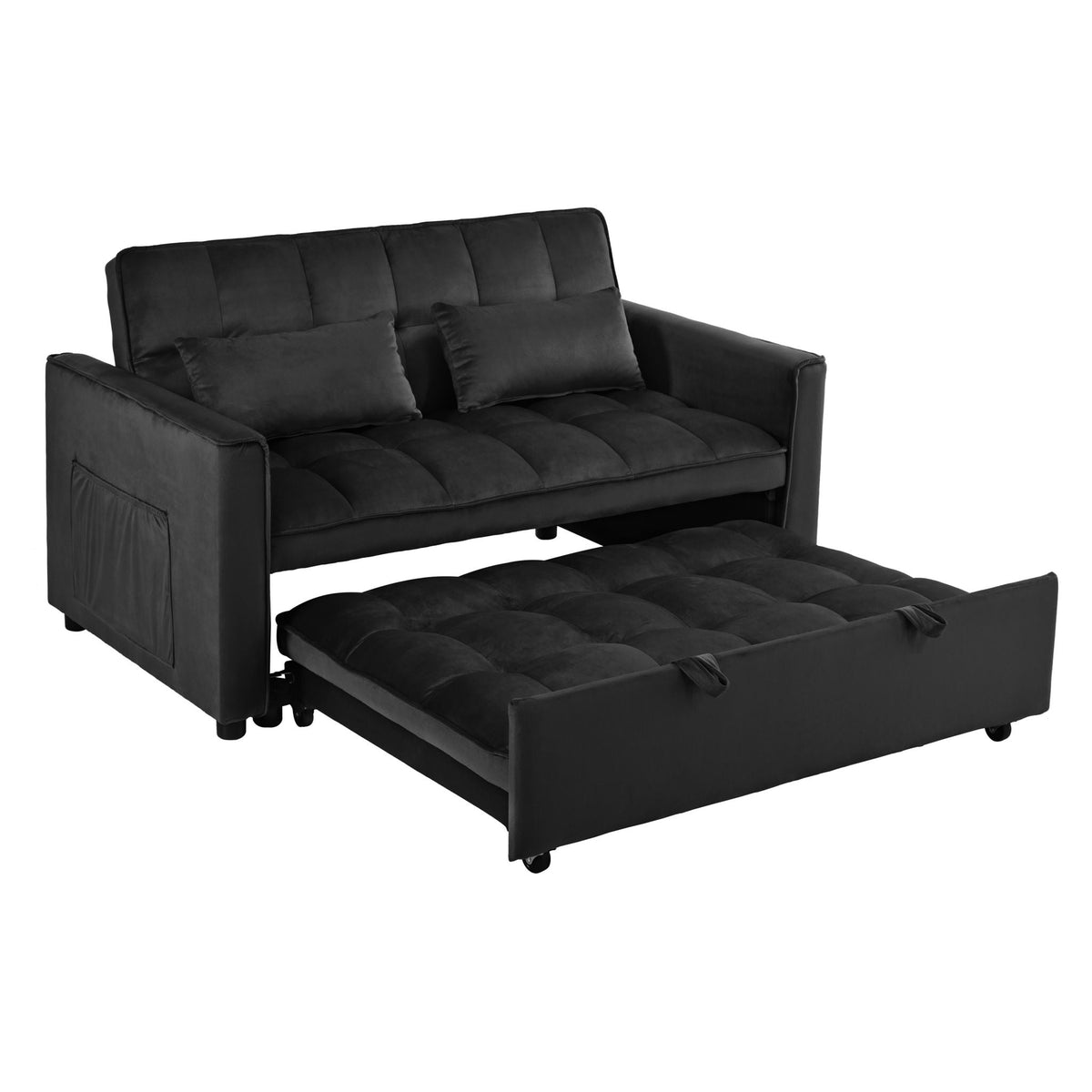3 In 1 Pull Out Couch Convertible Sofa Bed With Reclining Backrest, photo 12 of 35