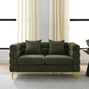 3-seater + 3-seater Combination sofa.Green teddy