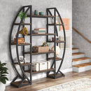 Triple Wide Oval Etagere Bookcase With Shelves For Living Room by HouseOfZazla