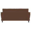 Selma Velvet Upholstered Crescent Arm Sofa Rust