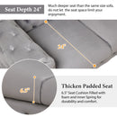 85.5" Velvet Upholstered Sofa with Sturdy Metal Legs, Modern Sofa Couch with Button Tufted Back, 3 Seater Sofa Couch for Living Room, Apartment, Home Office, Gray