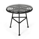 Petrichor - Outdoor Side Table With Tempered Glass And Steel Frame
