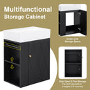 20 Inch Bathroom Vanity with Ceramic Sink, Diamond Pattern Door Design