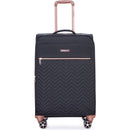 4-Piece Set (16/20/24/28), Softshell Suitcase Spinner Wheels Terylene Luggage Sets Carry On Suitcase Luggage Lightweight Durable Suitcase Black