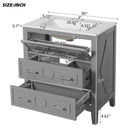 Retro Bathroom Vanity With Sink Combo, Free Standing Single Set With 3 Drawers by Unique Piece Furniture