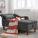 Chaise Lounge Indoor, Lounge Chair For Bedroom With Storage & Pillow, Modern Upholstered Rolled Arm Chase Lounge For Sleeping With Nailhead Trim For Living Room Bedroom Office by Unique Piece Furniture