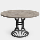 Round Dining Table For 4 - 6, (Table Only) - Gray / Black by HouseOfZazla