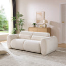 79 in. Round Arm Cloud Curved 3 Seater Modern Upholstered Chenille Sofa, Snow by HouseOfZazla