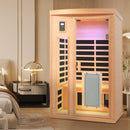 Low Emf Front Door With Heating Panel 2 Person Hemlock Far Infrared Indoor Suana Room - Natural by HouseOfZazla