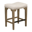 3-Piece Retro Dining Set Solid Wood Counter Height Pub Set Foldable Table with 2 Saddle Stools for Kitchen, Small Space (Distressed Brown)