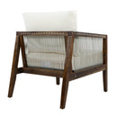 Outdoor Club Chair, Acacia Wood Frame with Rope Back, Water-Repellent by HouseOfZazla
