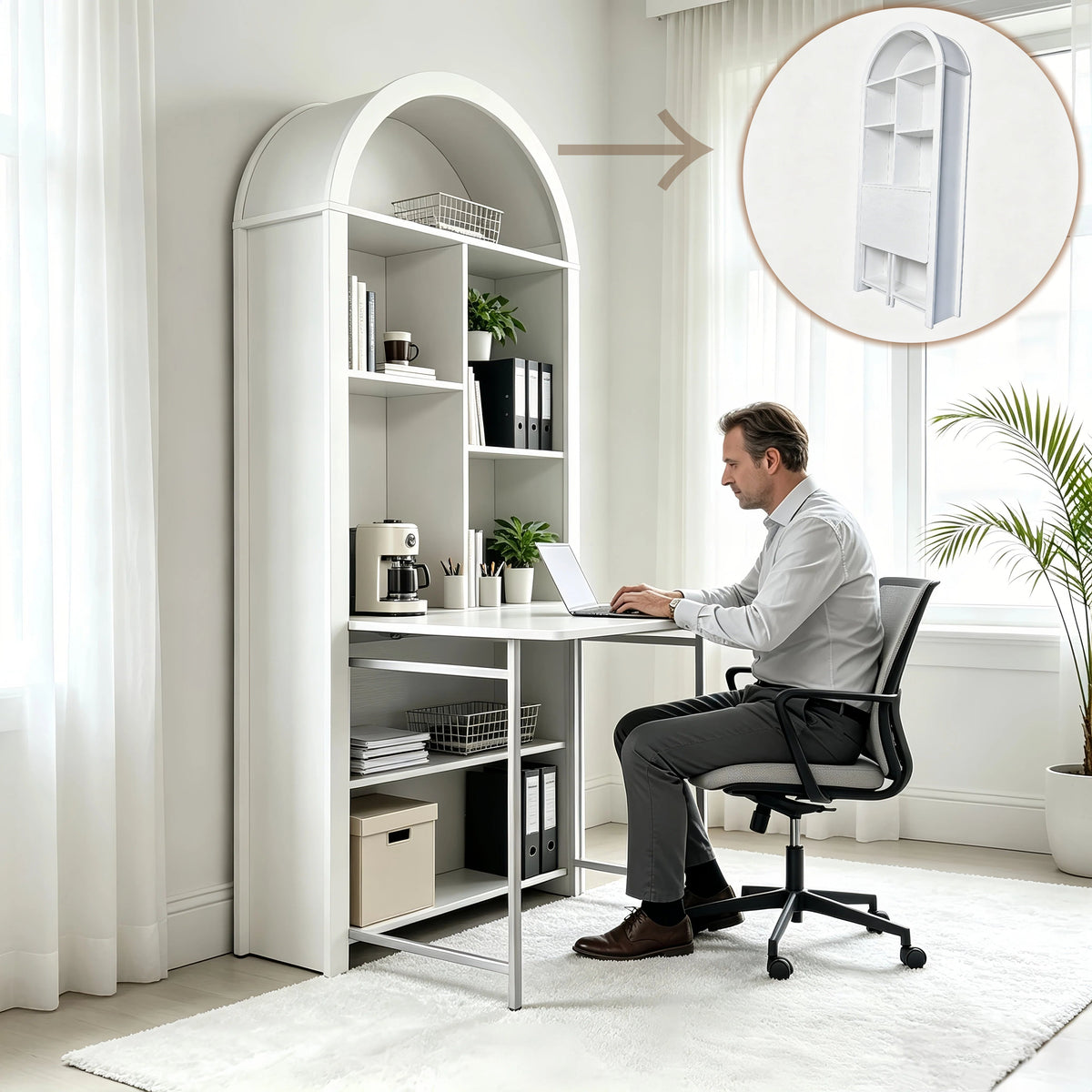 Folding Craft Desk with Storage Shelves, photo 2 of 9