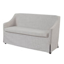 Slip Covered Settee With Casters - Beige by HouseOfZazla