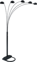 84"H BLACK 5-HEAD CAP STYLE FLOOR LAMP (1PC/CTN) (2.51/32.63)