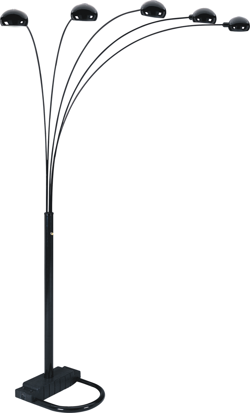 84"H BLACK 5-HEAD CAP STYLE FLOOR LAMP (1PC/CTN) (2.51/32.63)