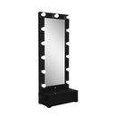 Elisa - Narrow Tall Mirror With Speaker And Drawer by Unique Piece Furniture