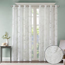 Palm Leaf Burnout Sheer Window Curtain White 50x63
