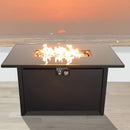 Outdoor Fire Pit Table Durable Construction With Lid - Black by HouseOfZazla