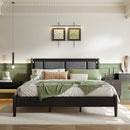 Solid Wood King Bed, Heavy Duty Support Without a Box Spring