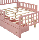Platform Bed With Guardrails On Both Sides And 2 Storage Drawers by HouseOfZazla