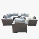 Outdoor Wicker Sectional With Weather Resistant Cushions And Table by HouseOfZazla