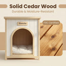 Indoor Dog House With Removable Cushion, Pet House For Cats & Small Dogs - Cream White / Light Yellow by HouseOfZazla