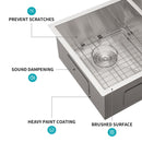 16 Gauge Undermount Double Bowl Kitchen Sink With 9" Deep Bowls - Brushed Nickel by HouseOfZazla