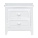 3-Pieces Bedroom Sets,Queen Size Wood Platform Bed  and Two Nightstands-White
