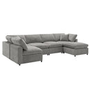 Modern Modular Cloud Sofa Bed, 6 Seat Sectional Couch Set With Ottoman, Free Combination, Convertible U Shaped Sleeper Sofa For Living Room by HouseOfZazla