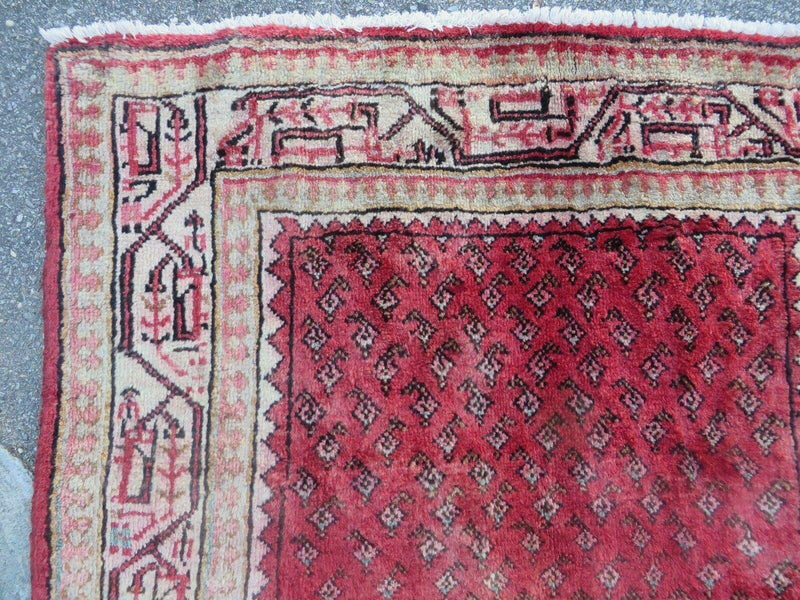 3'7"X 10' Antique Handmade India Oriental Paisley Wool Runner Rug Vegy