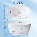 Freestanding Oval Bathtub With Overflow And Pop Up Drain, Double Walled Design - Gloss White by HouseOfZazla