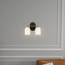 Vortex - 2 Lights Vanity In Style For Over Bathroom Mirror Wall Sconce - Black / Gold / White by HouseOfZazla