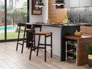 Klismos Wood Upholstered Counter Stool in Camel