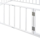 Metal Floor Bed Frame With Fence And Door by HouseOfZazla
