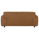 Buxton Top Grain Leather Upholstered Loveseat Orange